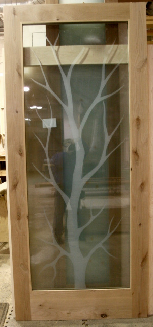 Photo 76, Knotty Alder with Custom Etched Tree