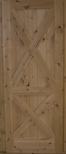 Photo 71 Knotty Alder Plank 2-Panel with Cross Buc